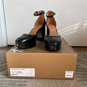 Madewell Mable Ankle Strap Platform Leather Pump | Size: US 7.5